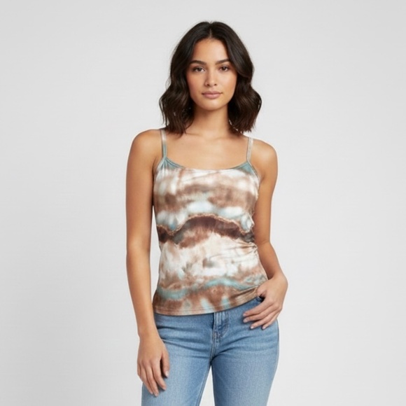 Vintage Tie Dye Cropped Spandex Camisole - S/M, made in Canada 🇨🇦 - Picture 1 of 11